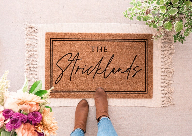 Custom Door Mat, Outdoor, Last Name Doormat, Front Door Decor, Housewarming Gift, Wedding Gift, Closing Gift, Personalized Welcome Doormat