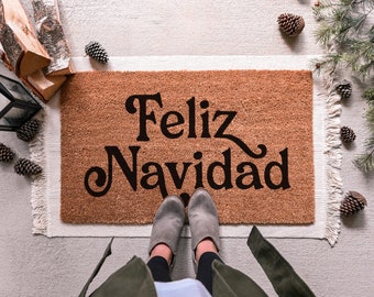 Feliz Navidad Doormat, Feliz Navidad Door Mat Merry Christmas Doormat Christmas Door Mat Christmas Welcome Mat Front Doormat Christmas Decor