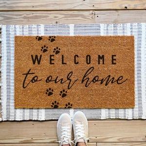 Dog Paws Doormat, Dog Doormat, Funny Doormat, Welcome Mat, Gifts for Dog Lover, Housewarming Gift, Welcome Doormat, Welcome To Our Home Sign