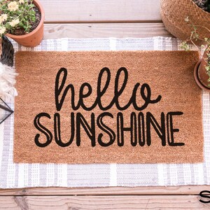 Hello Sunshine Doormat, Welcome Mat, Housewarming Gift, Summer Decor, Spring Decor, Front Door Decor, Cute Doormat, Welcome Doormat Style 3