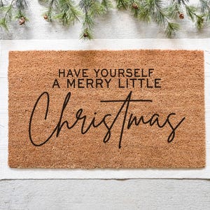 Merry Little Christmas Doormat.  Coir doormat.  Christmas doormat.