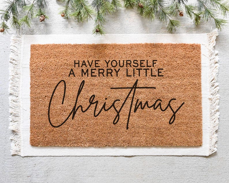Merry Little Christmas Doormat.  Coir doormat.  Christmas doormat.
