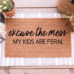 Excuse The Mess - Family Personalized Custom Home Decor Metal Sign - House Warming Gift For Family Members