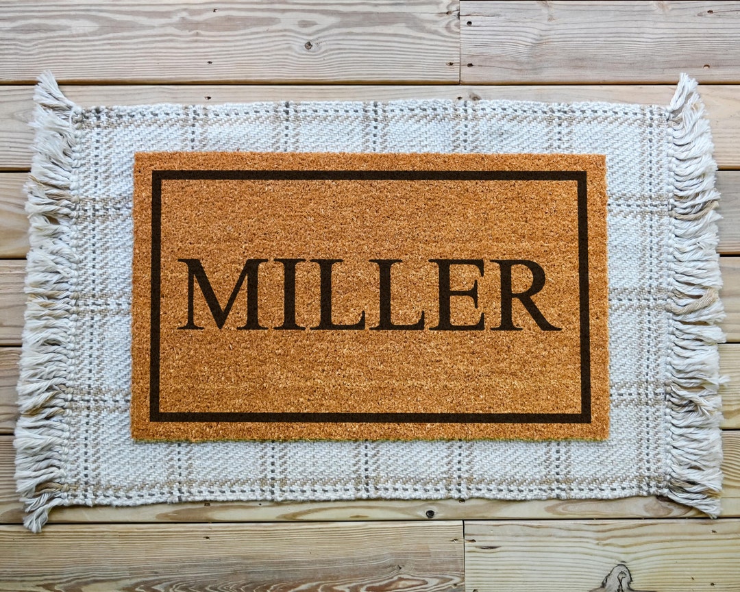 Last Name Doormat, Personalized Doormat, Custom Doormat, Personalized Welcome Mat Housewarming Gift Realtor Closing Gift Custom Wedding Gift - Standard 18 x 30 in.