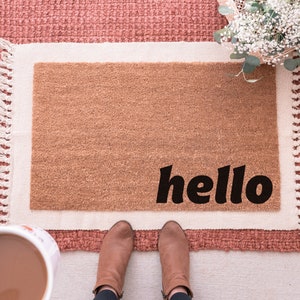 Hello Doormat, Custom Doormat, Cute Welcome Mat, Funny Doormat, Custom Door Mat, Funny Door Mat, Personalized Doormat, Create Your Own