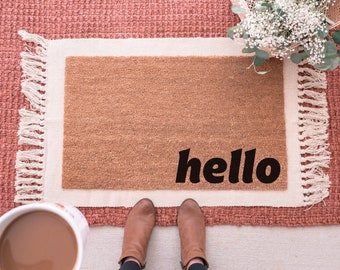 Hello Doormat, Custom Doormat, Cute Welcome Mat, Funny Doormat, Custom Door Mat, Funny Door Mat, Personalized Doormat, Create Your Own