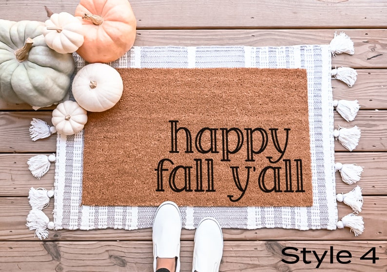 Happy Fall Yall Doormat, Fall Welcome Mat, Fall Decor, Funny Doormat, Funny Welcome Mat, Halloween Doormat, Fall Door Mat, Fall Doormat image 4