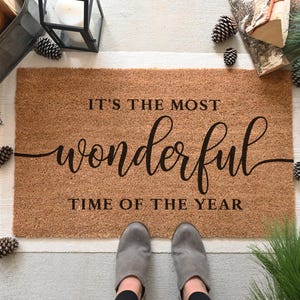 Most Wonderful Time Of The Year Doormat.  Coir doormat.