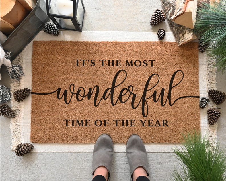 Most Wonderful Time Of The Year Doormat.  Coir doormat.