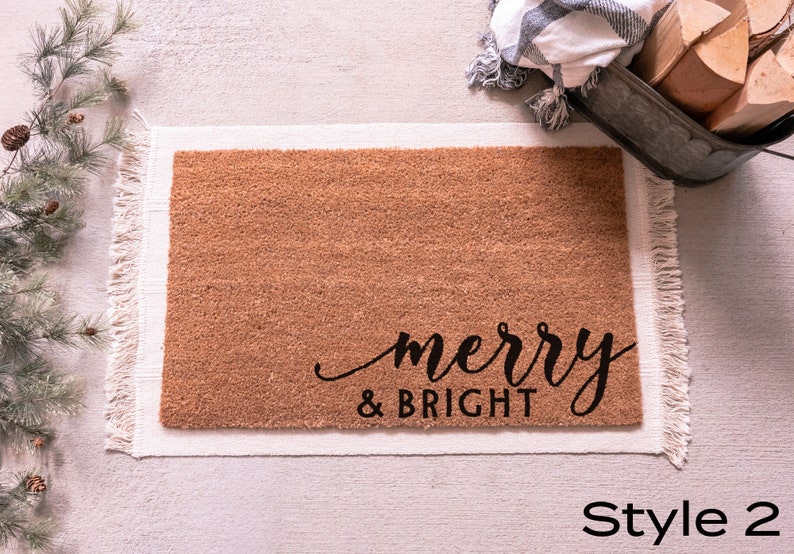 Merry Christmas Doormat, Holiday Doormat, Christmas Doormat, Christmas Welcome Mat, Christmas Decor, Holiday Decor, Farmhouse Christmas Style 2