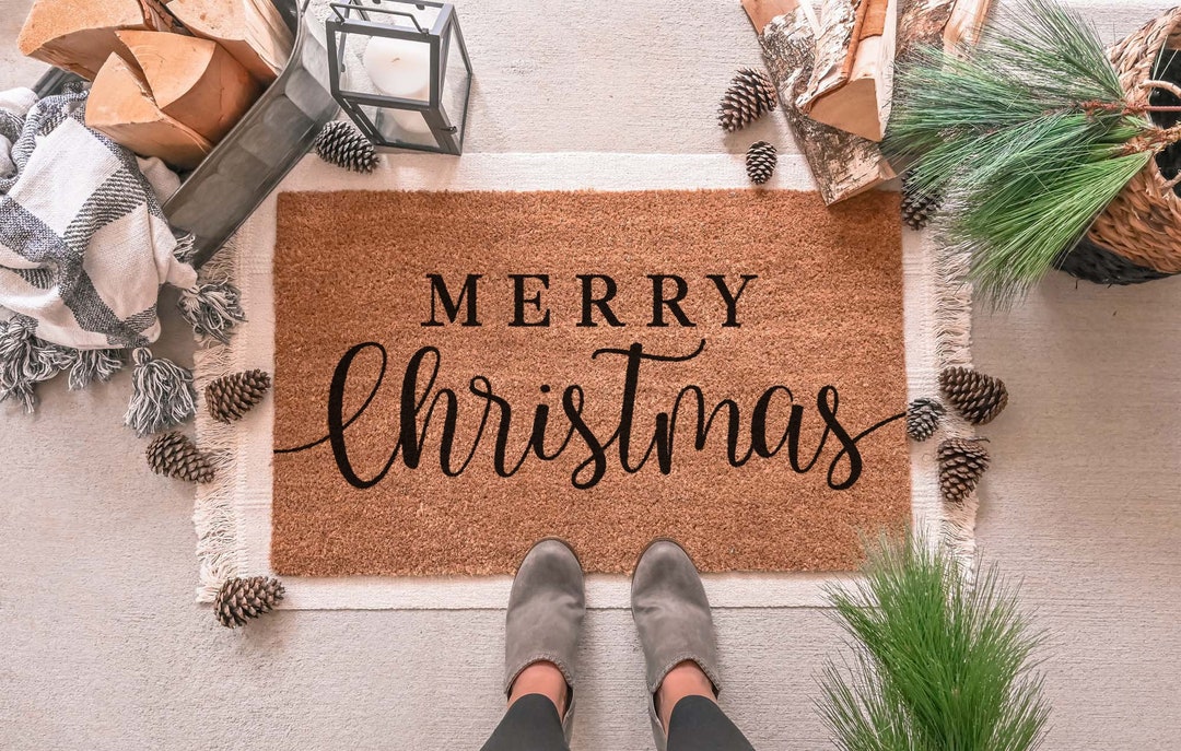Merry Christmas Doormat, Holiday Door Mat, Christmas Door Mat