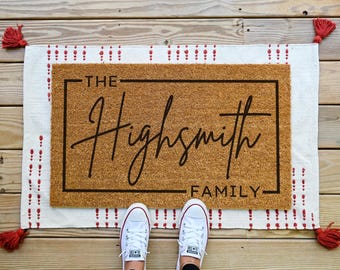 Custom Door Mat, Outdoor, Last Name Doormat, Front Door Decor, Housewarming Gift, Wedding Gift, Closing Gift, Personalized Welcome Doormat