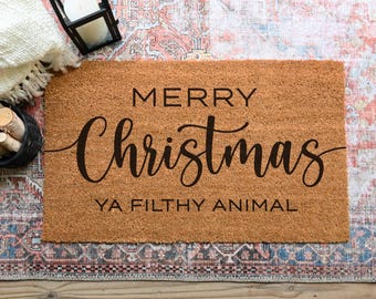 Filthy Animal Door Mat, Christmas Doormat, Christmas Door Mat, Funny Doormat, Funny Door Mat, Christmas Decor, Filthy Animal Doormat