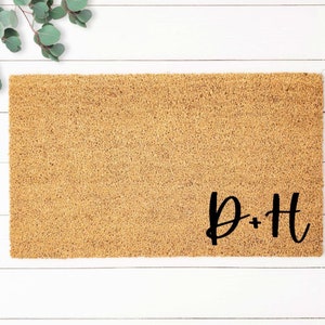 Welcome Mat, Initial Doormat, Personalized Doormat, Welcome Door Mat, Wedding Gift, Monogram Doormat, Farmhouse Decor, Custom Doormat image 5