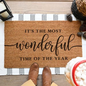 Most Wonderful Time Of The Year Doormat.  Coir doormat.
