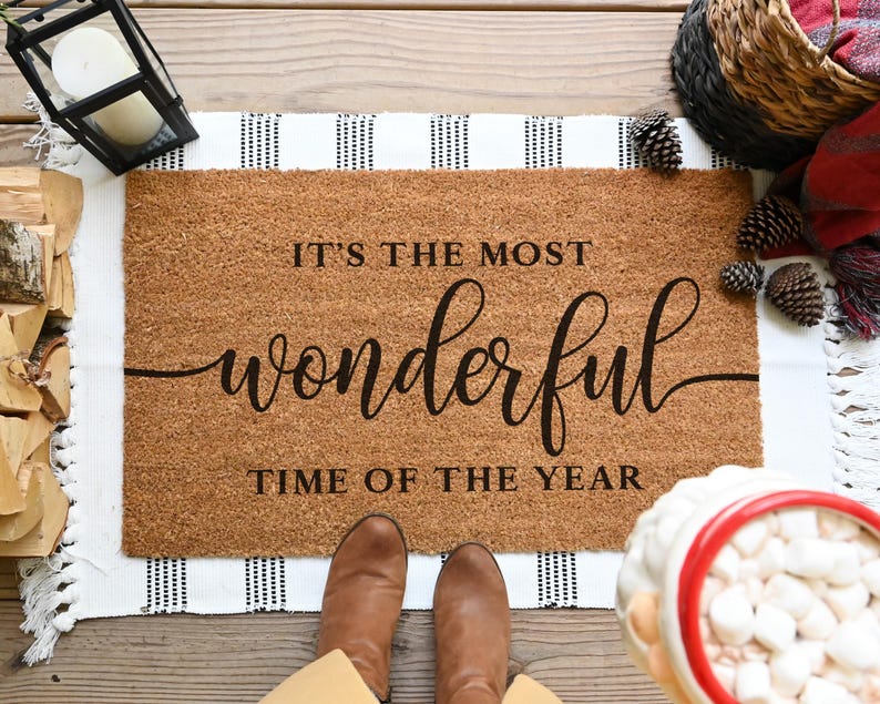 Most Wonderful Time Of The Year Doormat.  Coir doormat.
