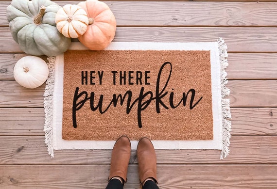 Hey There Pumpkin Doormat, Fall Welcome Mat, Fall Decor, Funny Doormat,  Funny Welcome Mat, Halloween Doormat, Fall Door Mat, Hello Pumpkin 