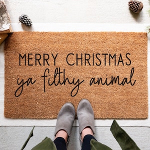 Filthy Animal Doormat, Funny Christmas Doormat, Funny Doormat, Merry Christmas Doormat, Christmas Welcome Mat, Holiday Doormat, Door Mat