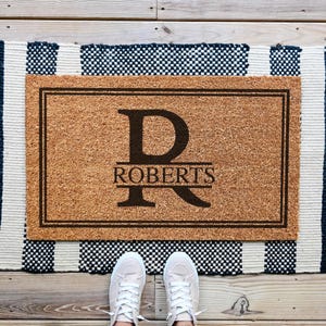 Custom Monogram Doormat, Personalized Door Mat, Custom Doormat, Realtor Closing Gift, Newlywed Gifts Monogrammed Doormat Outdoor Welcome Mat