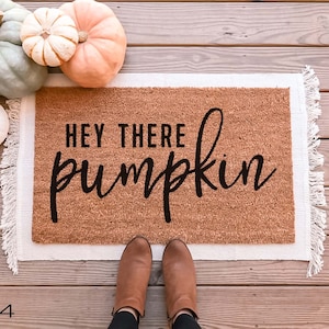 Hey There Pumpkin Doormat, Fall Welcome Mat, Fall Decor, Funny Doormat, Funny Welcome Mat, Halloween Doormat, Fall Door Mat, Hello Pumpkin image 4