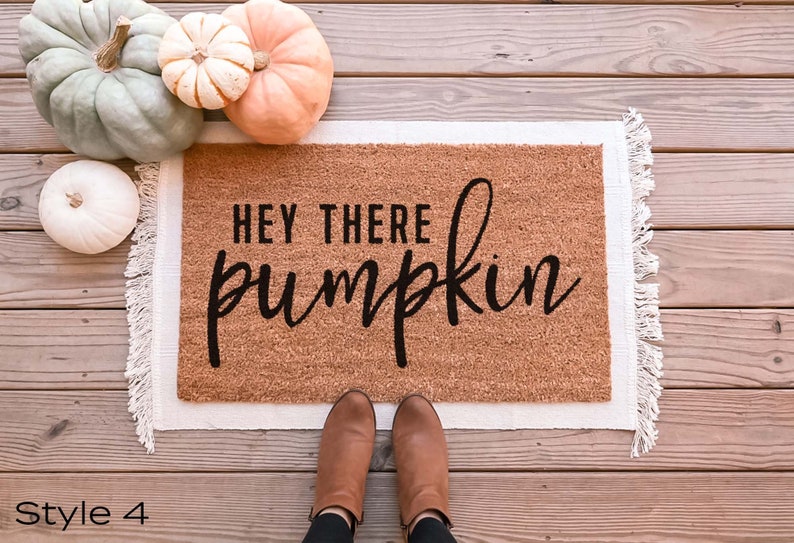 Hey There Pumpkin Doormat, Fall Welcome Mat, Fall Decor, Funny Doormat, Funny Welcome Mat, Halloween Doormat, Fall Door Mat, Hello Pumpkin image 4