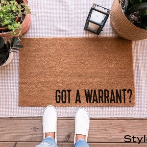 Come Back With A Warrant Door Mat, Funny Doormat, Funny Welcome Mat, Go Away Doormat, Funny Door Mat Funny Housewarming Gift Warrant Doormat Style 4