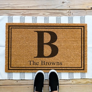 Personalized Last Name Monogram Doormat, Last Name Doormat, Monogram Doormat, Wedding Gift, Housewarming Gift, Custom Last Name Doormat