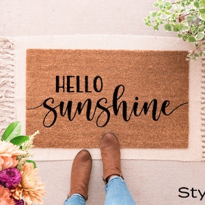 Hello Sunshine Doormat, Welcome Mat, Housewarming Gift, Summer Decor, Spring Decor, Front Door Decor, Cute Doormat, Welcome Doormat Style 2