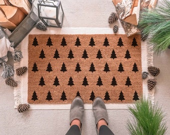 Christmas Doormat, Christmas Tree Doormat, Christmas Door Mat, Holiday Doormat, Custom Doormat, Reindeer Doormat, Cute Doormat Tree Door Mat