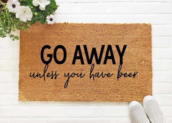 Go Away Doormat Funny Doormat Front Door Mat Funny Welcome Etsy