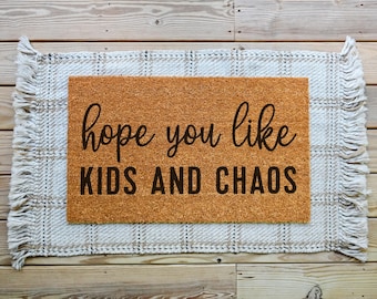 Hope You Like Kids Door Mat, Custom Doormat, Funny Doormat, Custom Welcome Mat, Custom Door Mat Front Door, Funny Door Mat, Cute Door Mat