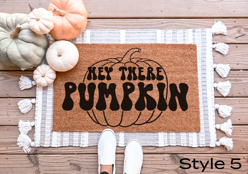 Hey There Pumpkin Doormat, Fall Welcome Mat, Fall Decor, Funny Doormat, Funny Welcome Mat, Halloween Doormat, Fall Door Mat, Hello Pumpkin image 5