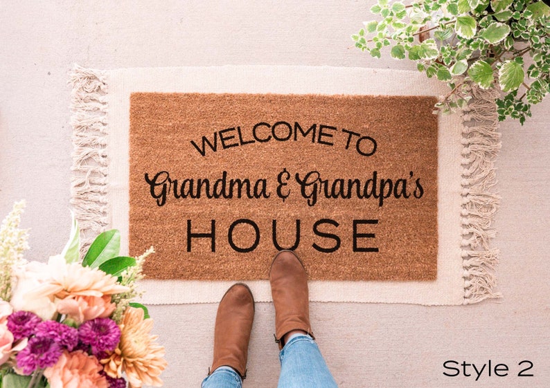 Gift for Grandparents Doormat Mat Personalized Etsy