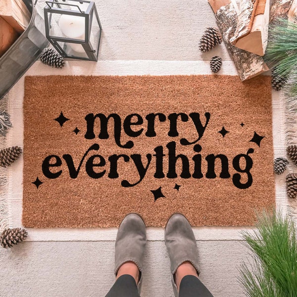 Merry Everything Doormat, Merry Christmas Door Mat, Holiday Doormat, Christmas Doormat, Christmas Welcome Mat, Christmas Decor, Happy Always