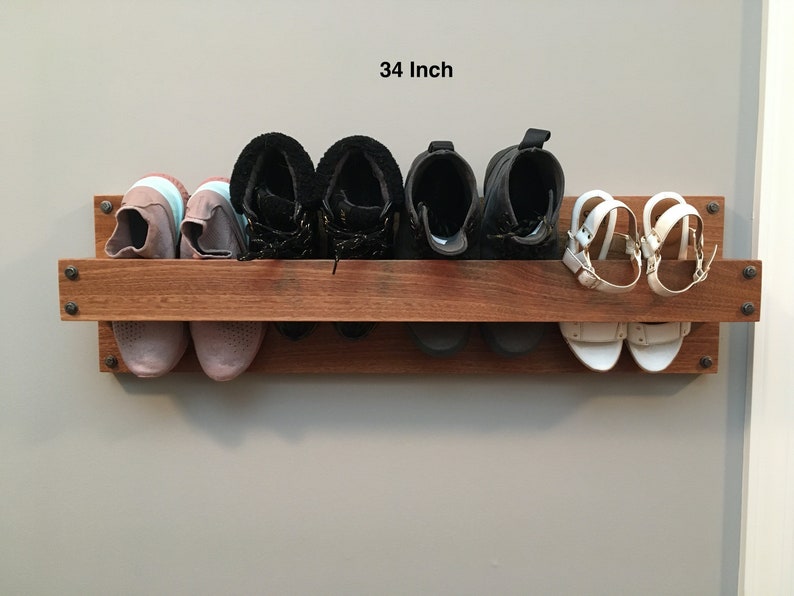 Shoe Rack Entryway Organization Wall Mounted Etsy
