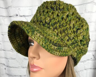 Tapa de camuflaje verde oliva grueso con ala