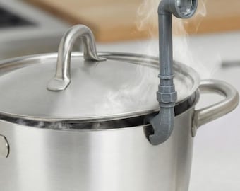 Steam Release Lid Holder – Pot Vent Clip Telescope Design, Steam Diverter, Kitchen Gadget, Anti Steam Tool, Cooking Accessory