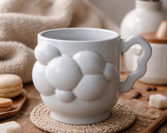 Cloud Mug – Cute Aesthetic Coffee Cup, Minimalist Ceramic Style Mug, Cozy Tea Cup, Unique Gift, Modern Kitchen Decor