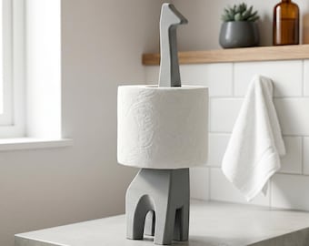 Giraffe Toilet Paper Holder Bathroom Decor Unique Gift for Friends Housewarming - Practical Animal-Shaped Stand - Modern Restroom Accessory