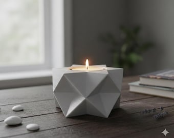 Geometric Candle Holder Modern Tealight Holder Minimalist Home Decor Aesthetic Candle Stand Gift for Her 3D Printed Decor