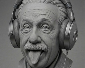 Einstein Headphone Stand – Unique Desk Organizer | Funny Scientist Headphone Holder | 3D Printed Bust
