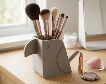 Soporte multiusos con forma de loro: organizador de escritorio y soporte para cepillos de dientes. Regalo único para mamá, estudiantes o niños. Decoración creativa con forma de pájaro. Regalo para adultos.