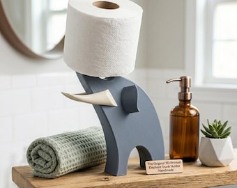 Elephant Toilet Paper Holder V2, Smartwatch Stand & Scrunchie Organizer, Funny Bathroom Decor, Gift for Friends, Practical Desk Accessory