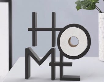 Black Freestanding Toilet Paper Holder, Modern Bathroom Countertop Stand