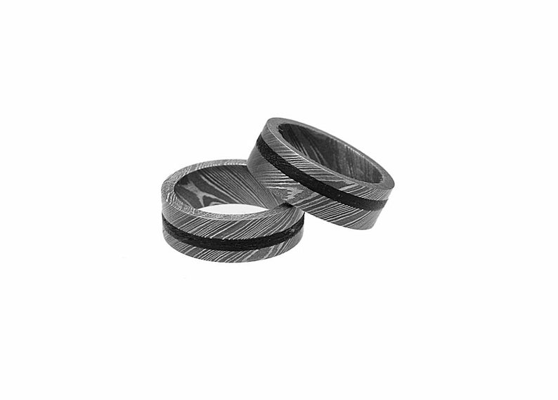 Custom Handmade Cutting Edge Design Men Damascus Steel Wedding Band