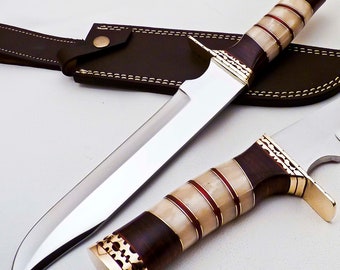 Handmade D2 Toolsteel Bowie Knife - Premium Quality Hunting Knife by knifehills