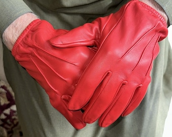 Men's Thin Leather Police Search Driving Gloves