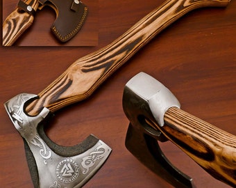 Custom Handmade Stainless Steel Viking Axe-Gorgeous and Solid Wood Handle (EX-1106)