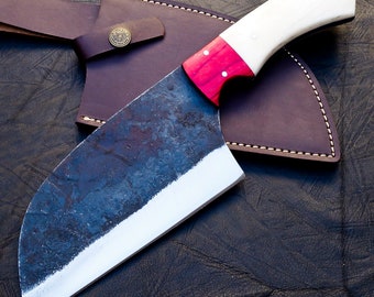 Handmade Forged Carbon Steel Butcher Cleaver Chopper Kitchen knife by KNIFEHILLS (BN-72)