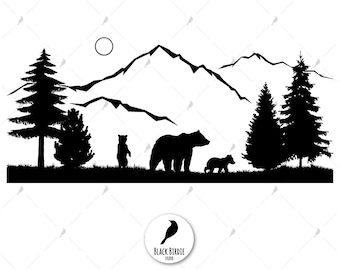 Free Free 248 Silhouette Mountain Scene Svg SVG PNG EPS DXF File